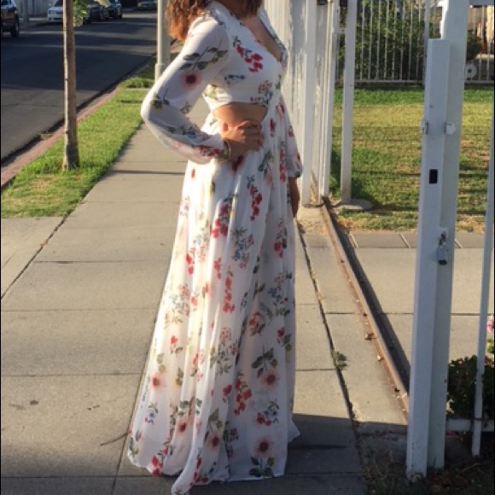 Flower long dress
